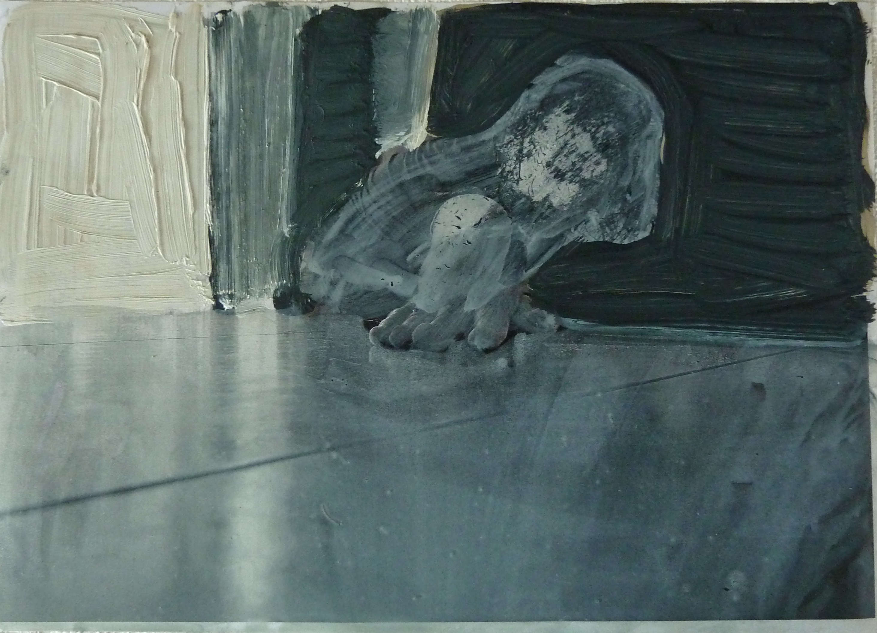 zelfportret met hand