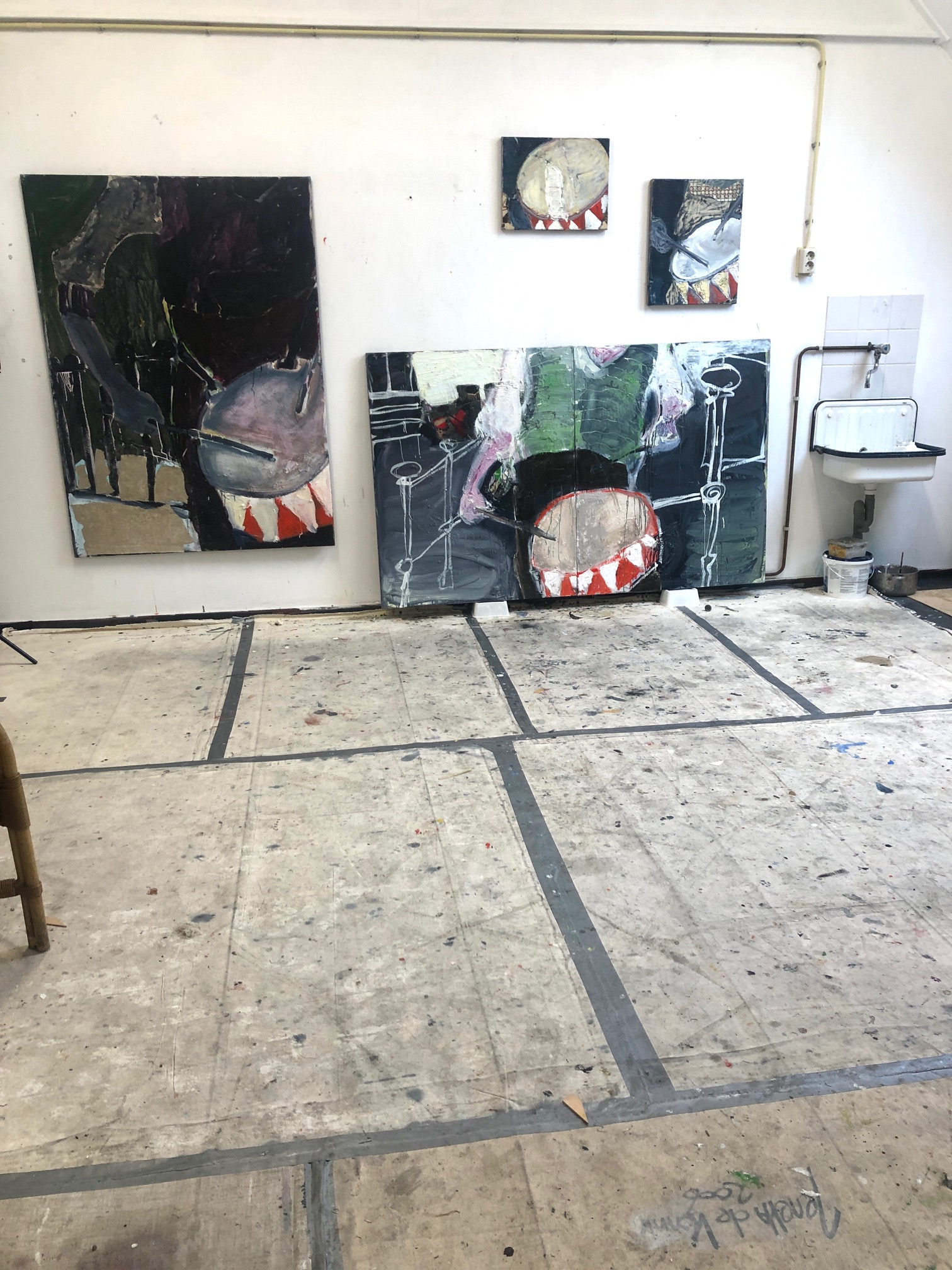 trommellaar in atelier